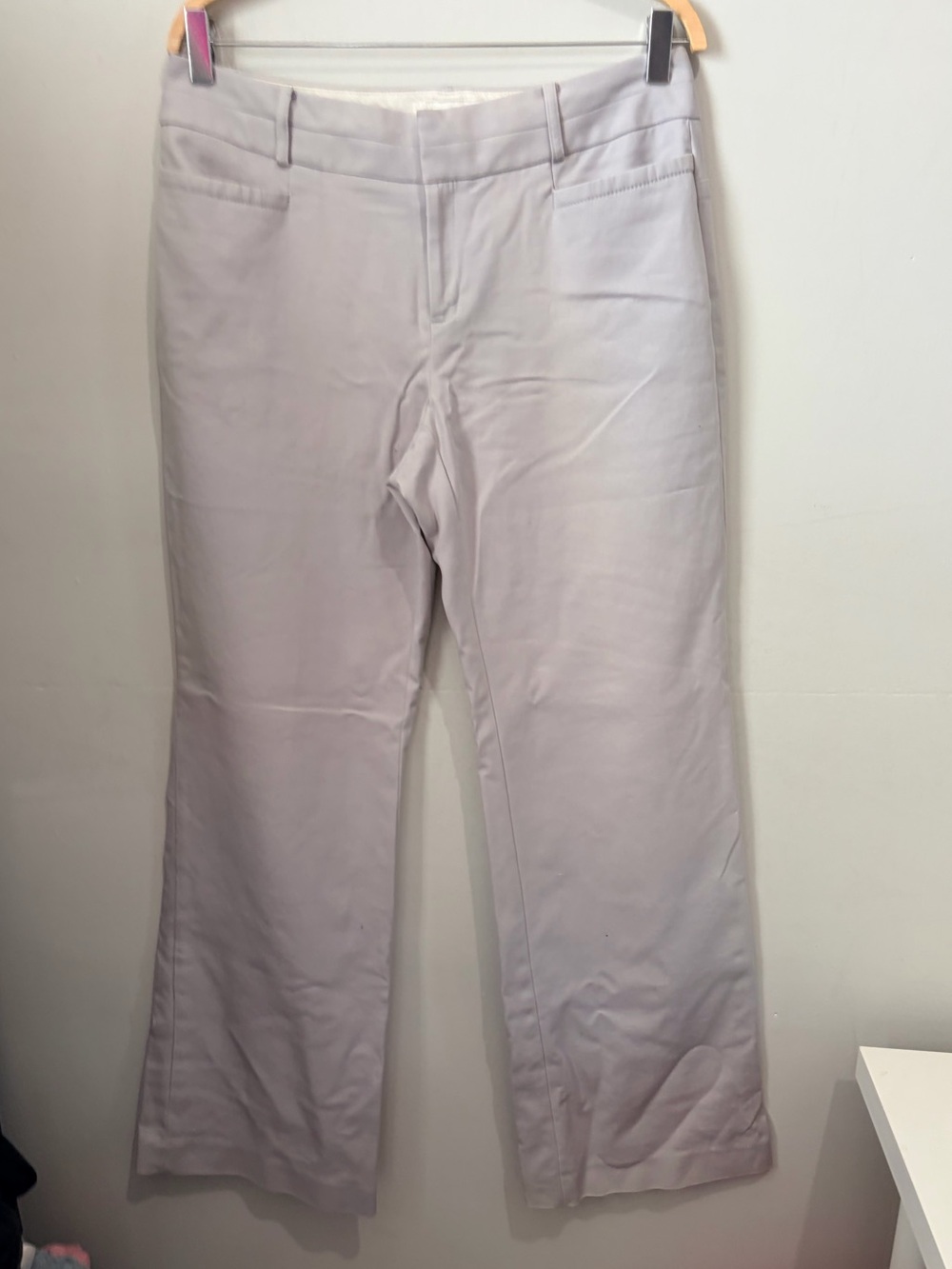 Banana Republic Jackson Fit Dress Pants Grey Stretch Flare Trousers Size 8